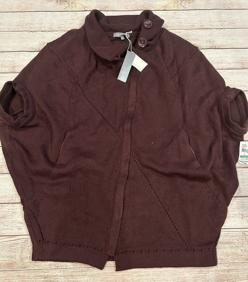MM Couture by Miss Me Purple Pancho Styled Sweater- Women’s Large- New W/tags!